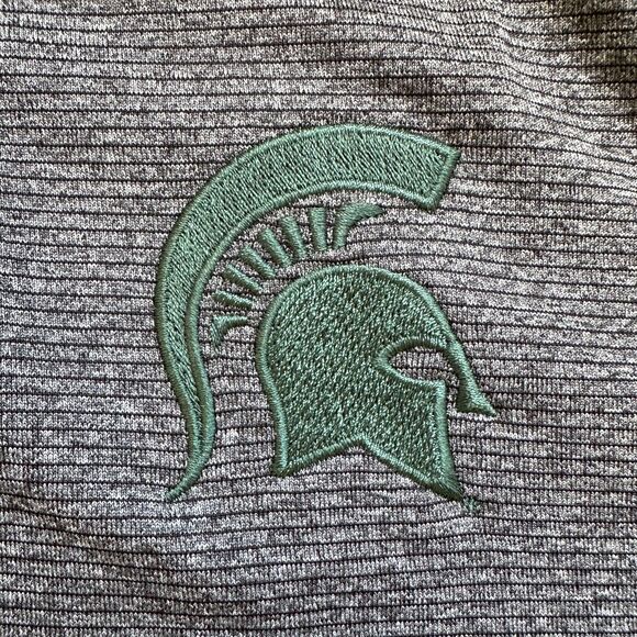 Michigan State MSU Spartans Pullover 1/4 Zip Gray Black Mens Medium Cutter Buck - Picture 6 of 15
